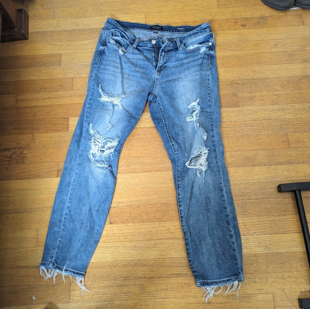 Judy Blue Distressed Boyfriend Jeans - Blue-Reposhing wrong size